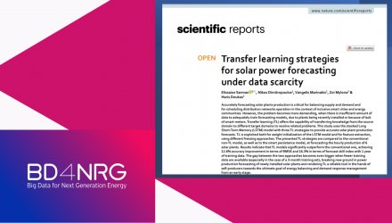 New BD4NRG Publication in Nature Scientific Reports "Transfer learning strategies for solar power forecasting under data scarcity"